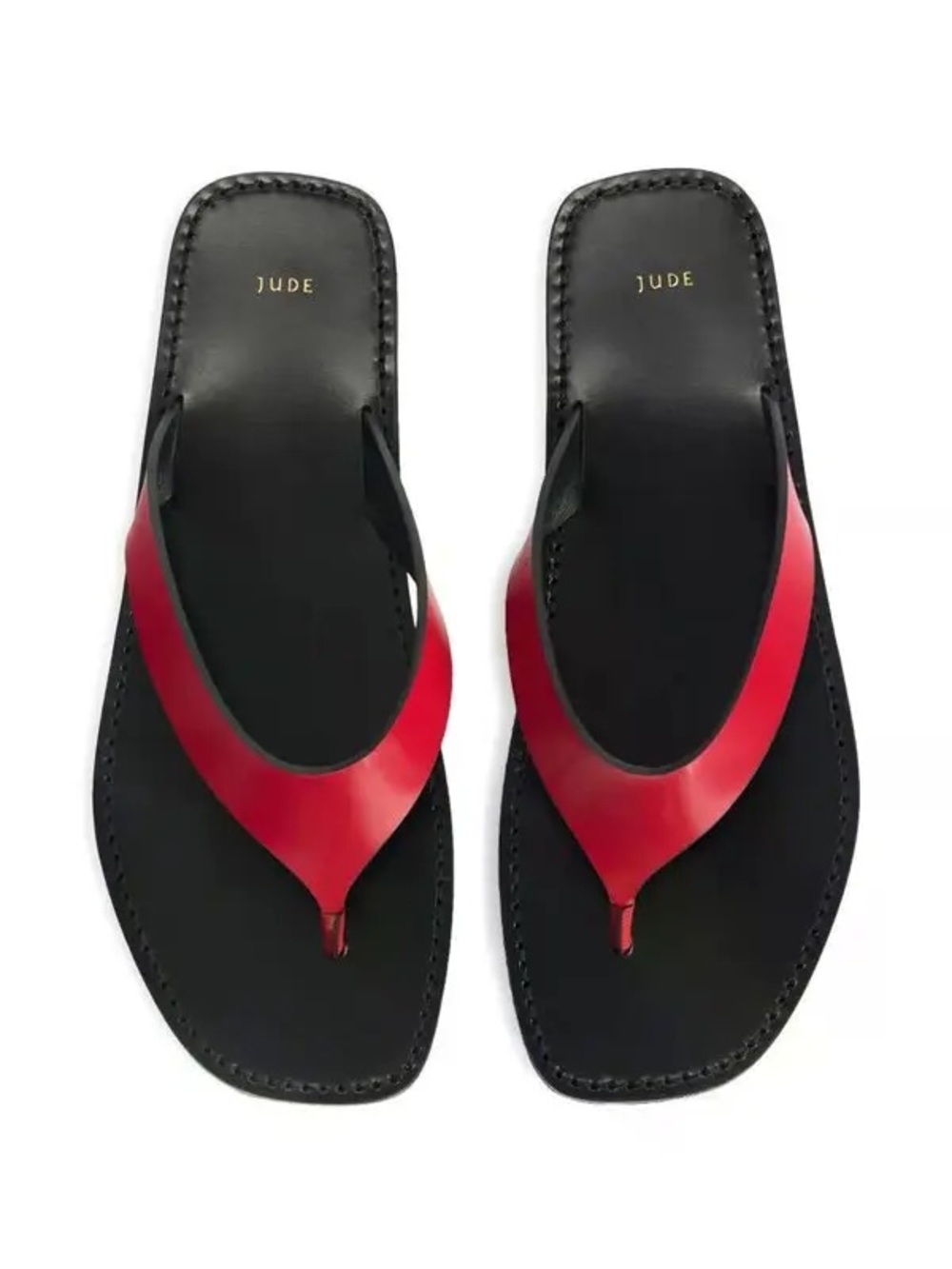 Jude Sz. 38 Red Leather Strappy Slip On Flat Sandals